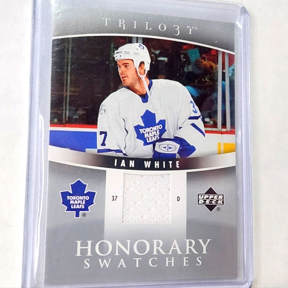 Ian White Honorary Swatches Game-Used Jersey Hockey Card Toronto Maple Leafs